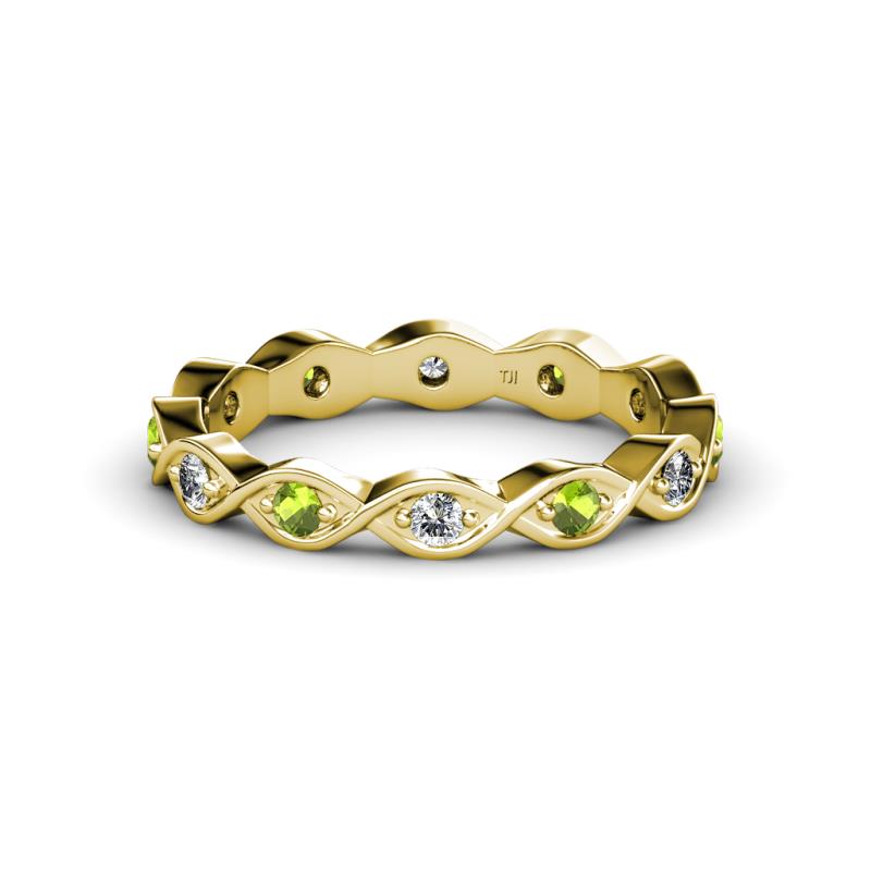Breanna 2.20 mm Peridot and Lab Grown Diamond Eternity Band 