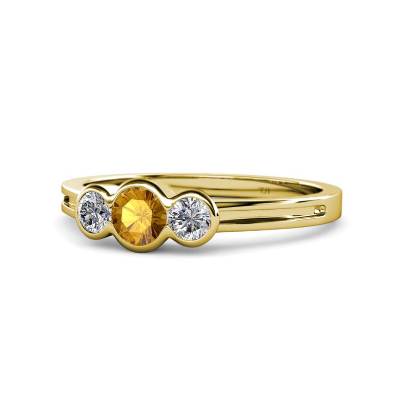 Irina Citrine and Lab Grown Diamond Three Stone Engagement Ring 
