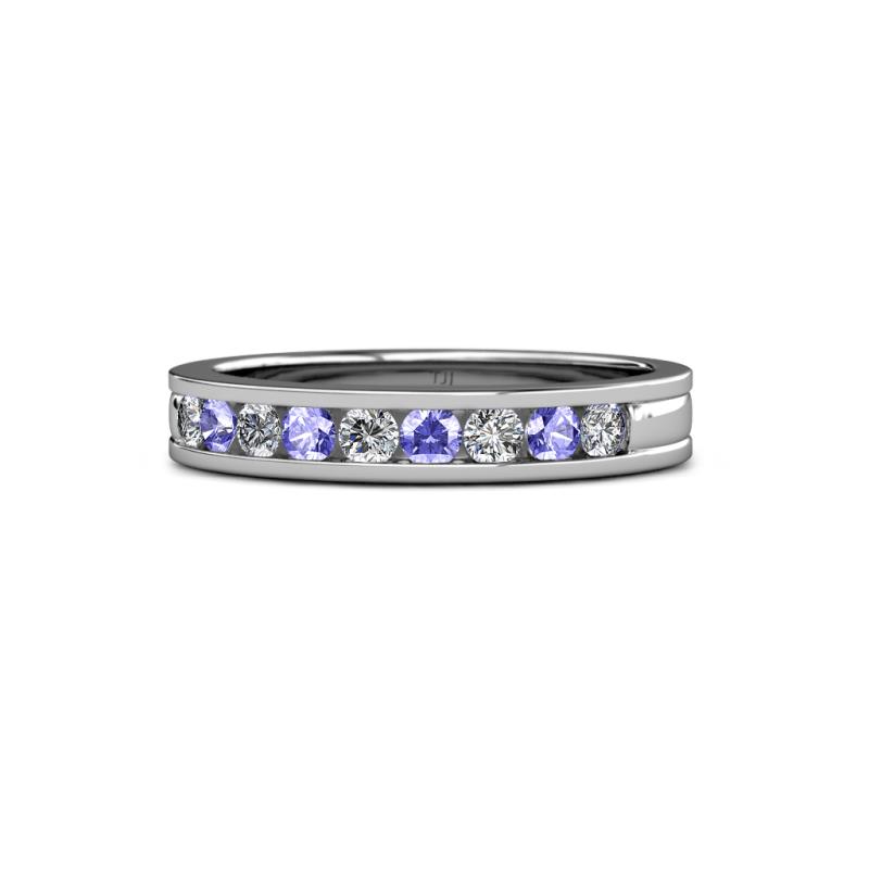 Vanna 2.20 mm Tanzanite and Lab Grown Diamond 9 Stone Wedding Band 