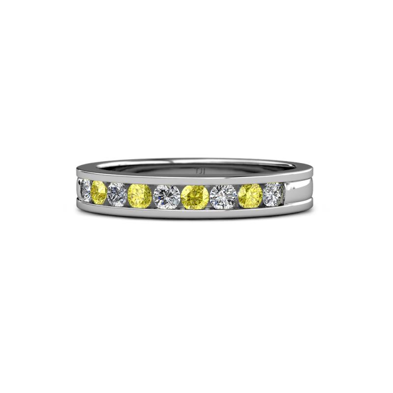 Vanna 2.20 mm Yellow Diamond and White Lab Grown Diamond 9 Stone Wedding Band 