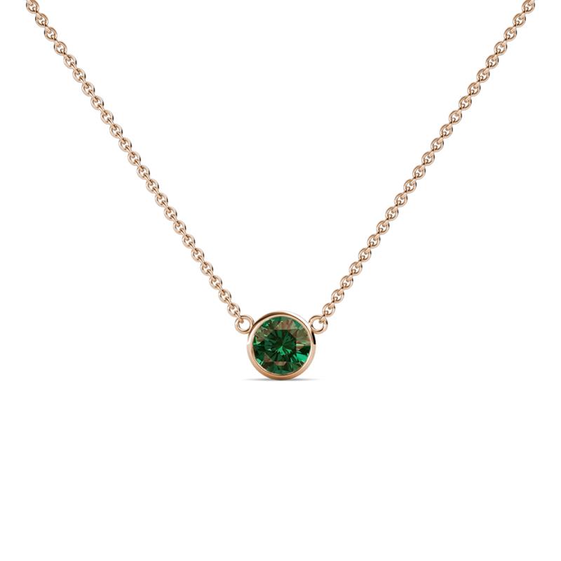 Merilyn 4.40 mm Round Lab Created Alexandrite Bezel Set Solitaire Pendant 