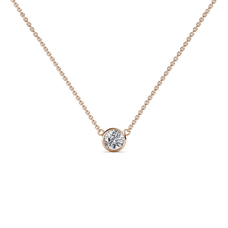 Merilyn 3.40 mm Round Diamond Bezel Set Solitaire Pendant 