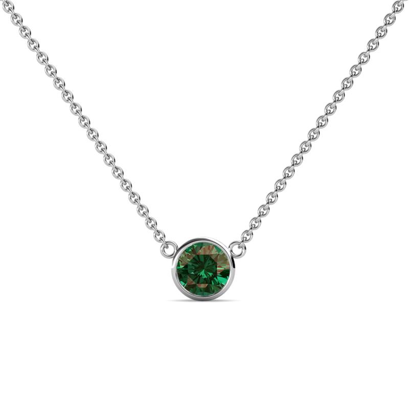 Merilyn 5.40 mm Round Lab Created Alexandrite Bezel Set Solitaire Pendant 