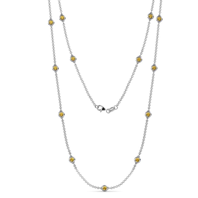 Lien (13 Stn/3.4mm) Citrine on Cable Necklace 
