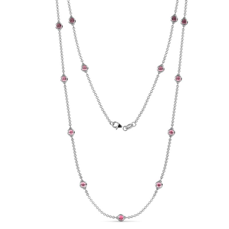 Lien (13 Stn/3.4mm) Rhodolite Garnet on Cable Necklace 