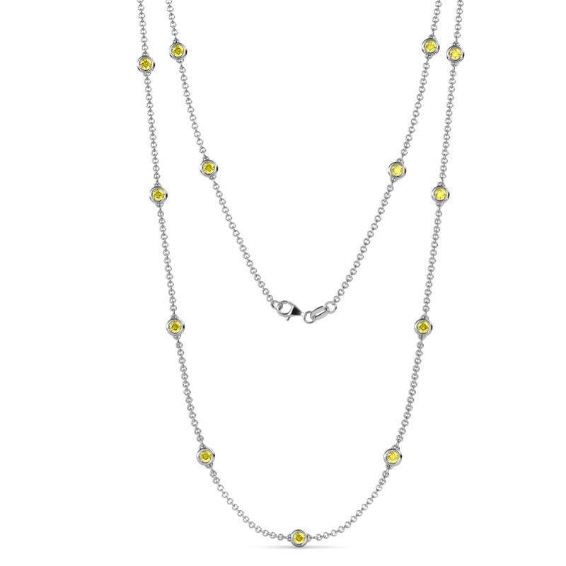 Lien (13 Stn/3.4mm) Yellow Sapphire on Cable Necklace 