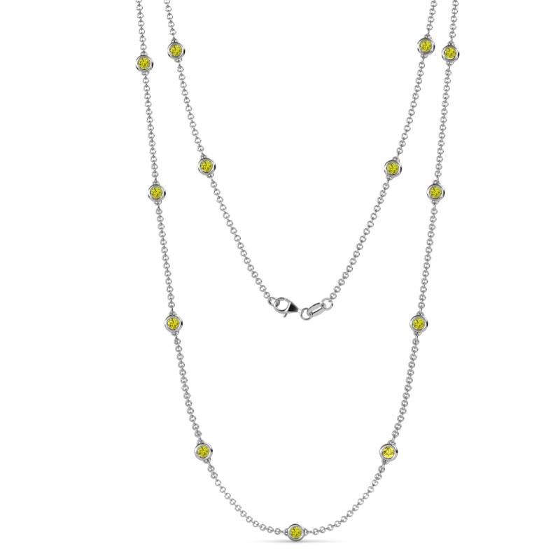 Lien (13 Stn/3.4mm) Yellow Diamond on Cable Necklace 
