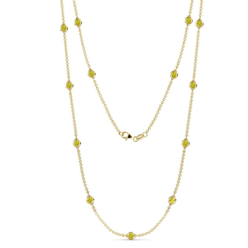 Lien (13 Stn/3.4mm) Yellow Diamond on Cable Necklace 