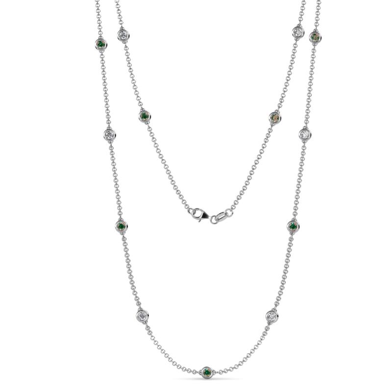Lien (13 Stn/3.4mm) Lab Created Alexandrite and Diamond on Cable Necklace 