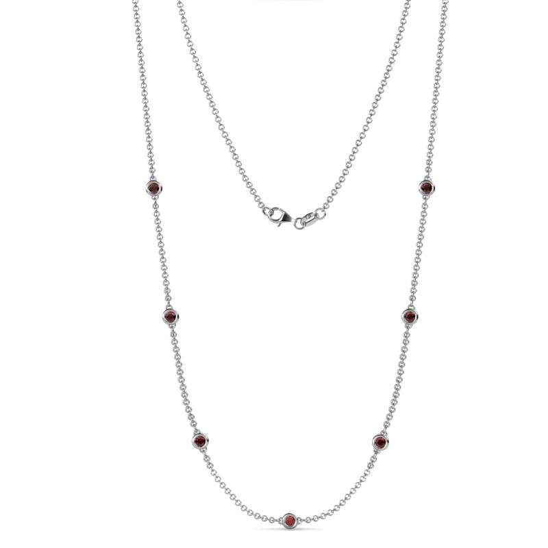 Salina (7 Stn/3.4mm) Red Garnet on Cable Necklace 