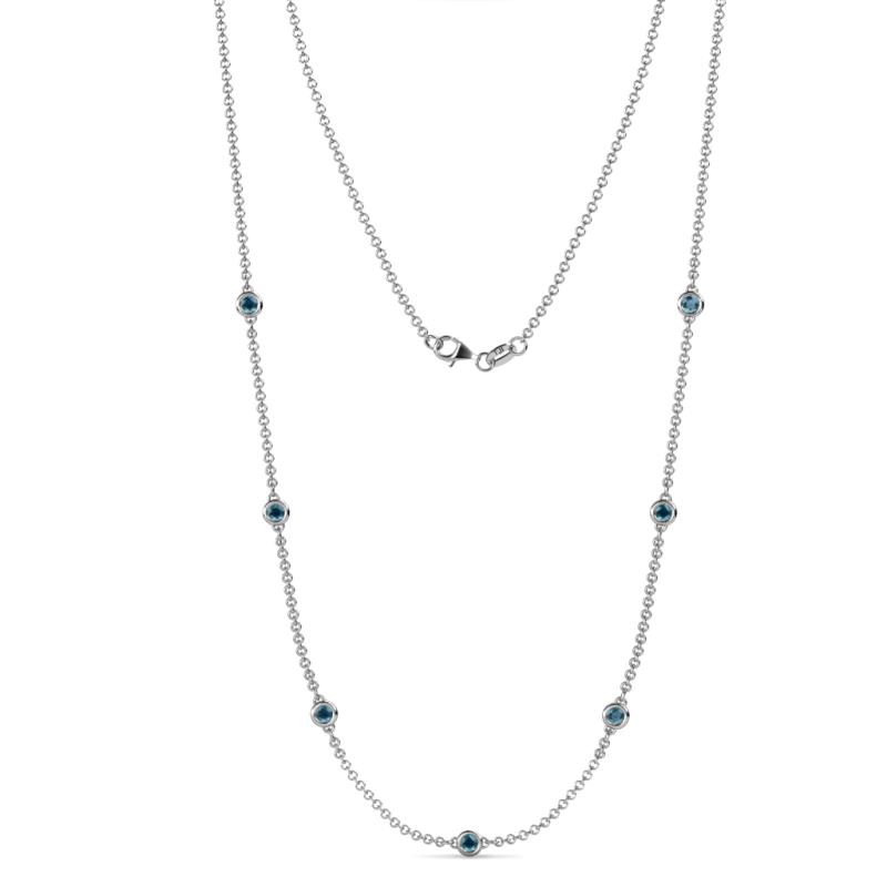 Salina (7 Stn/3.4mm) London Blue Topaz on Cable Necklace 