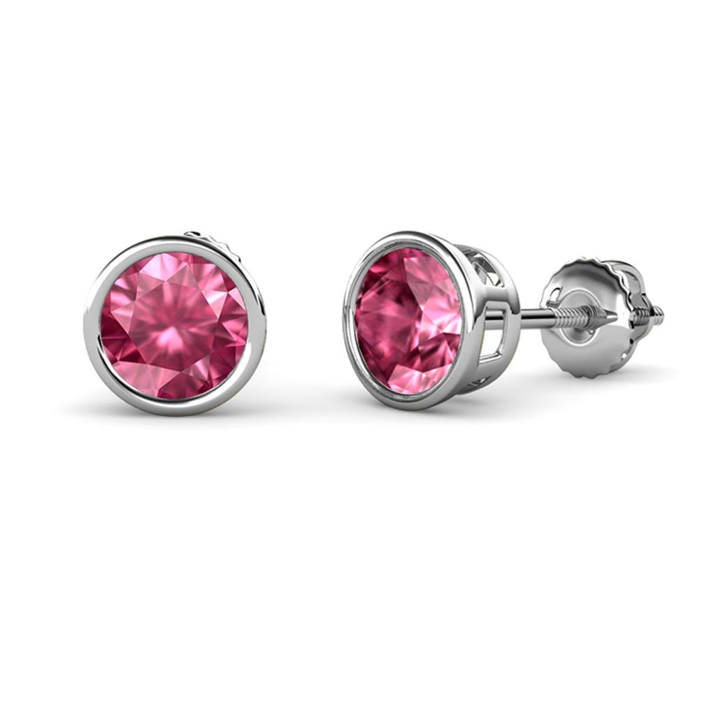 Carys Pink Tourmaline (5.8mm) Solitaire Stud Earrings 
