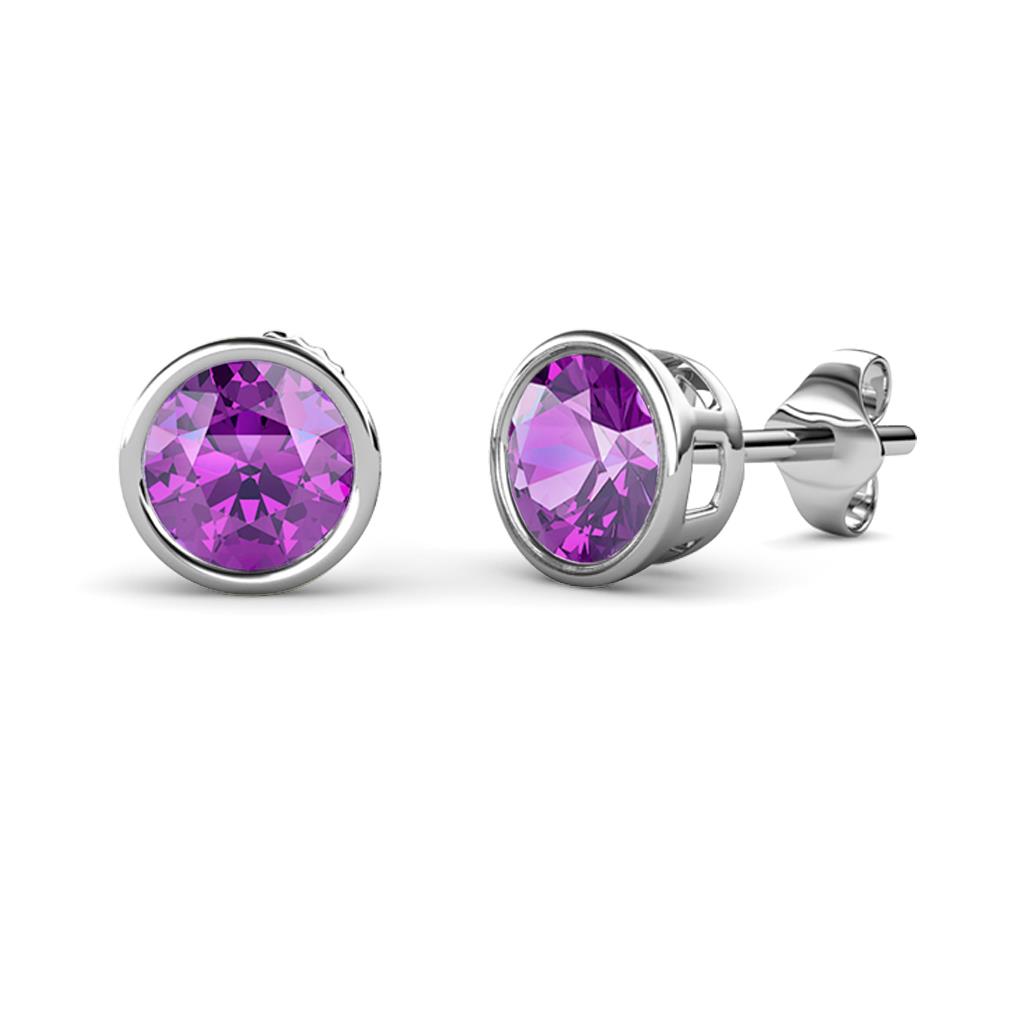 Carys Amethyst (5.8mm) Solitaire Stud Earrings 