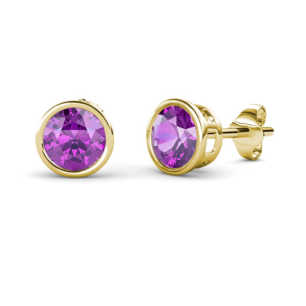 Carys Amethyst (5.8mm) Solitaire Stud Earrings 