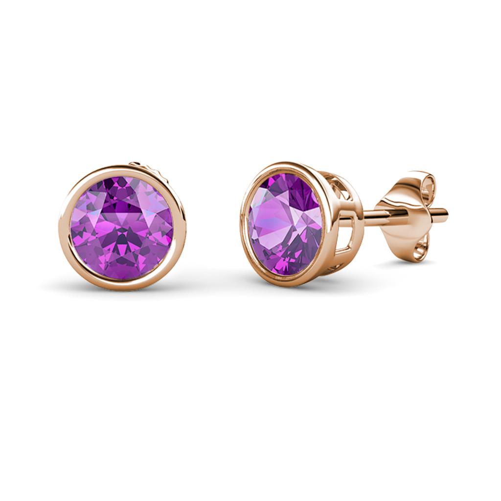 Carys Amethyst (5.8mm) Solitaire Stud Earrings 