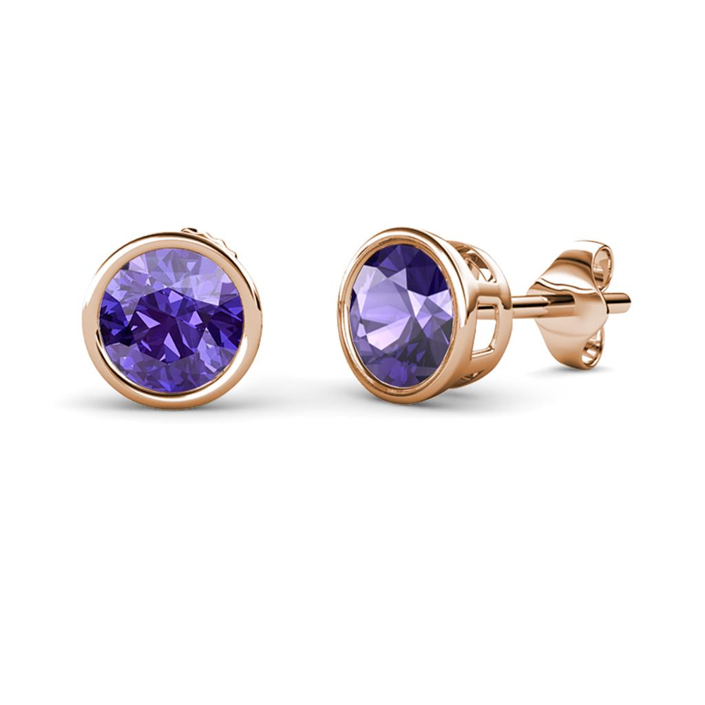 Carys Iolite (5.8mm) Solitaire Stud Earrings 