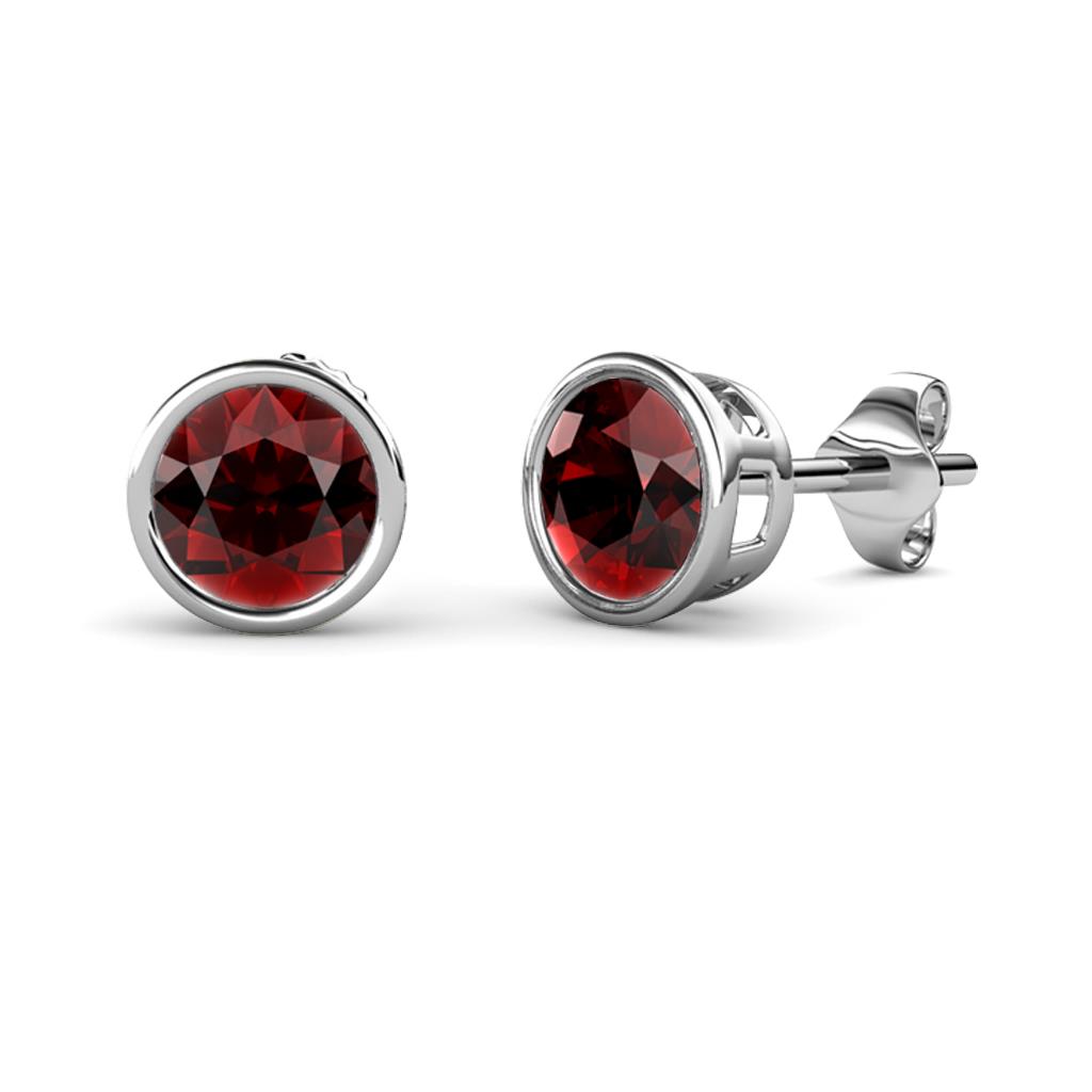 Carys Red Garnet (5.8mm) Solitaire Stud Earrings 