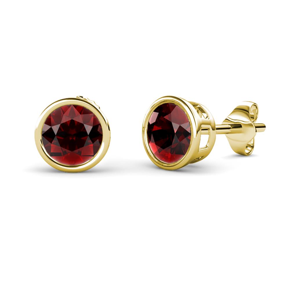 Carys Red Garnet (5.8mm) Solitaire Stud Earrings 
