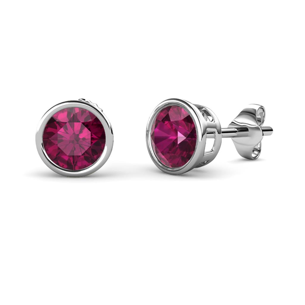 Carys Rhodolite Garnet (5.8mm) Solitaire Stud Earrings 