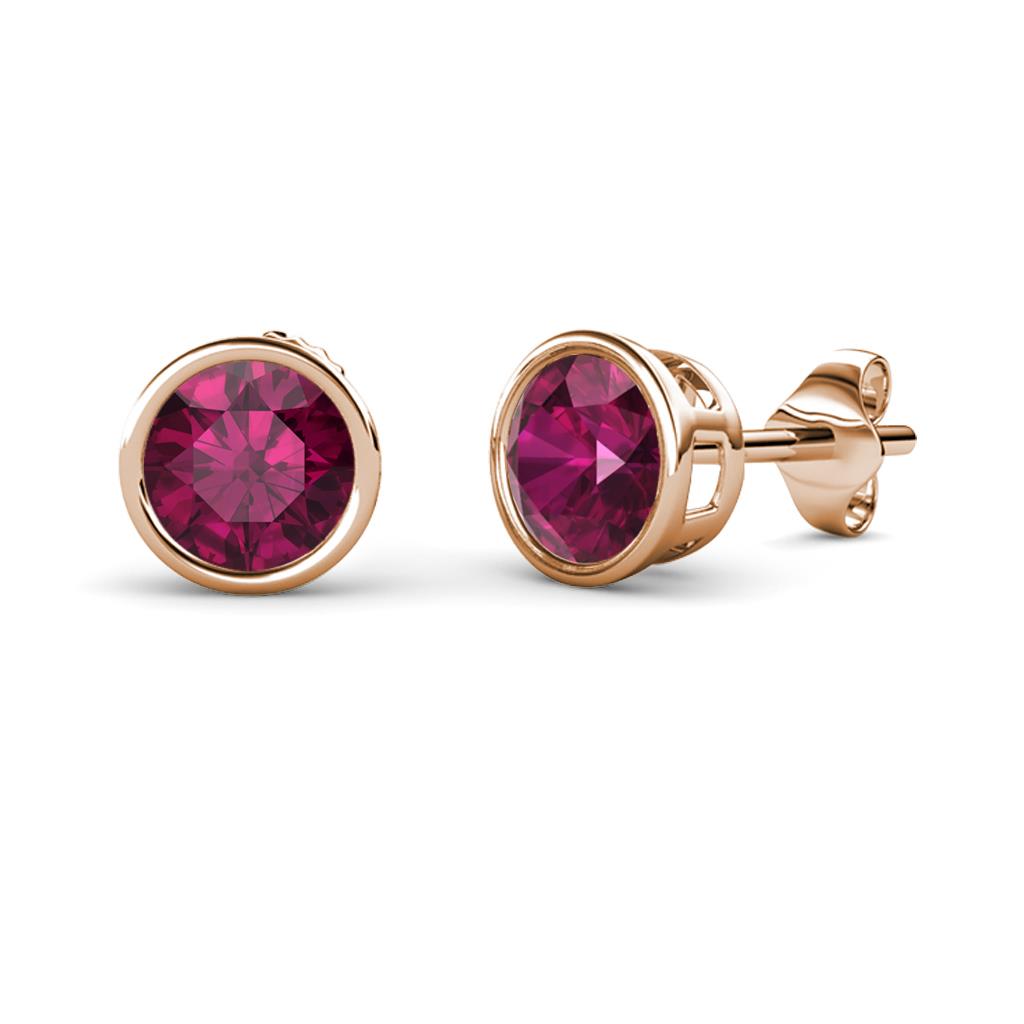 Carys Rhodolite Garnet (5.8mm) Solitaire Stud Earrings 