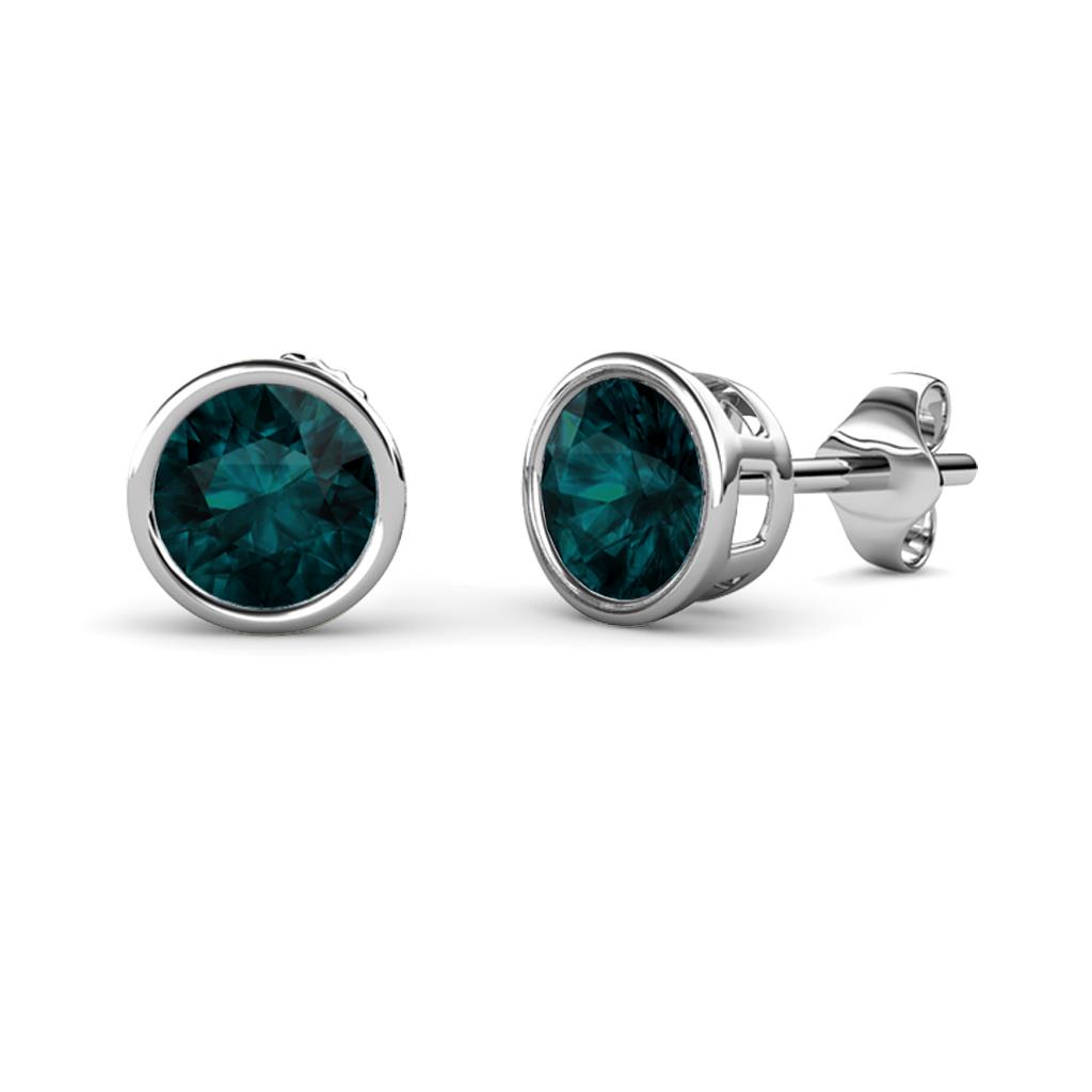 Carys London Blue Topaz (5.8mm) Solitaire Stud Earrings 