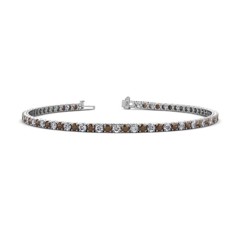 Leslie 2.40 mm Smoky Quartz and Diamond Eternity Tennis Bracelet 