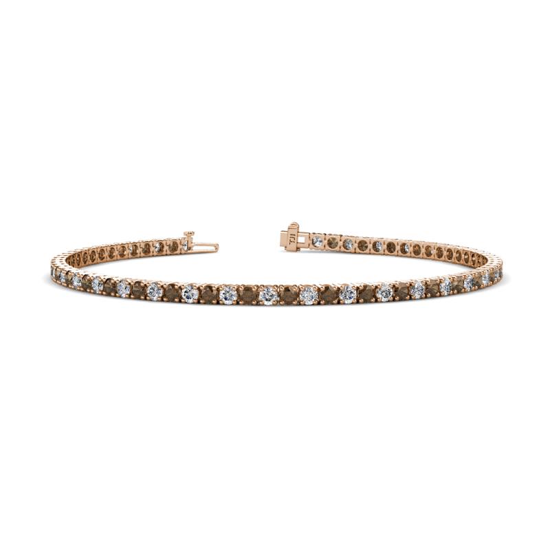 Leslie 2.40 mm Smoky Quartz and Diamond Eternity Tennis Bracelet 