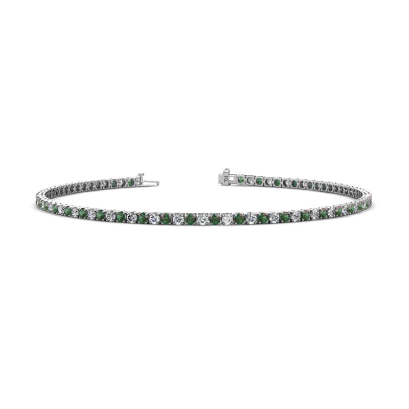 Leslie 2.00 mm Lab Created Alexandrite and Lab Grown Diamond Eternity Tennis Bracelet 