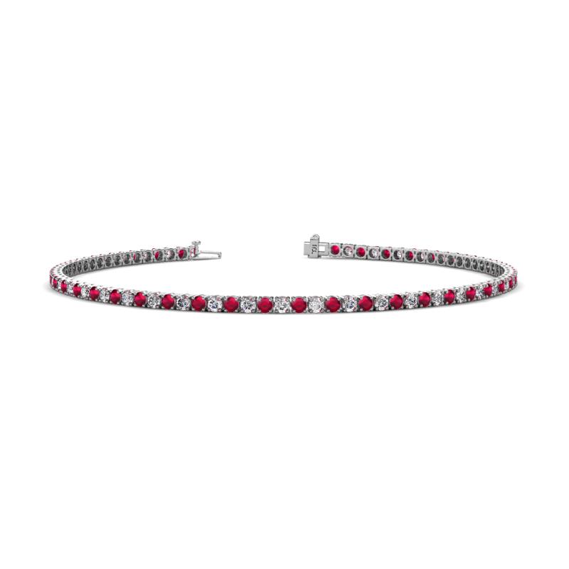 Leslie 2.00 mm Ruby and Diamond Eternity Tennis Bracelet 