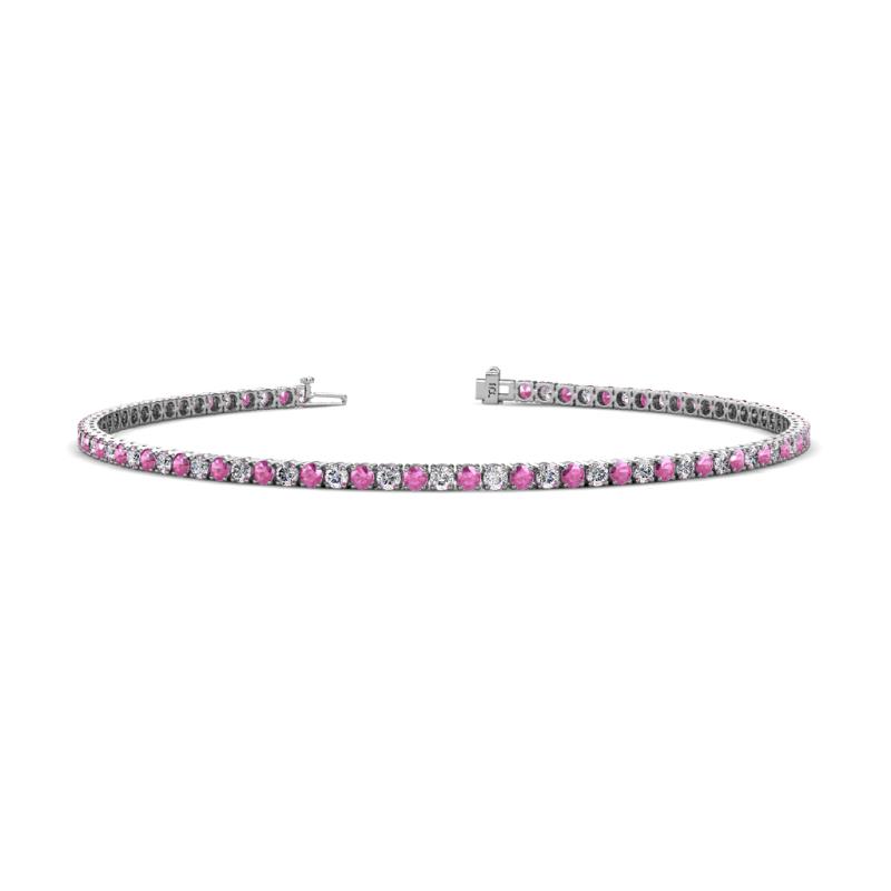 Leslie 2.00 mm Pink Sapphire and Diamond Eternity Tennis Bracelet 