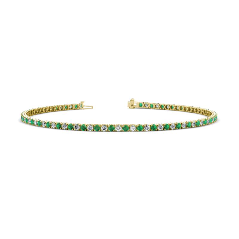 Leslie 2.00 mm Emerald and Diamond Eternity Tennis Bracelet 