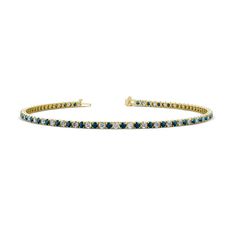 Leslie 2.00 mm Blue and White Diamond Eternity Tennis Bracelet 