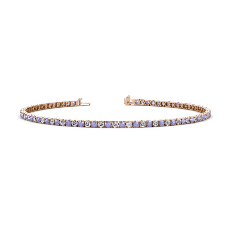 Leslie 2.00 mm Tanzanite and Diamond Eternity Tennis Bracelet 