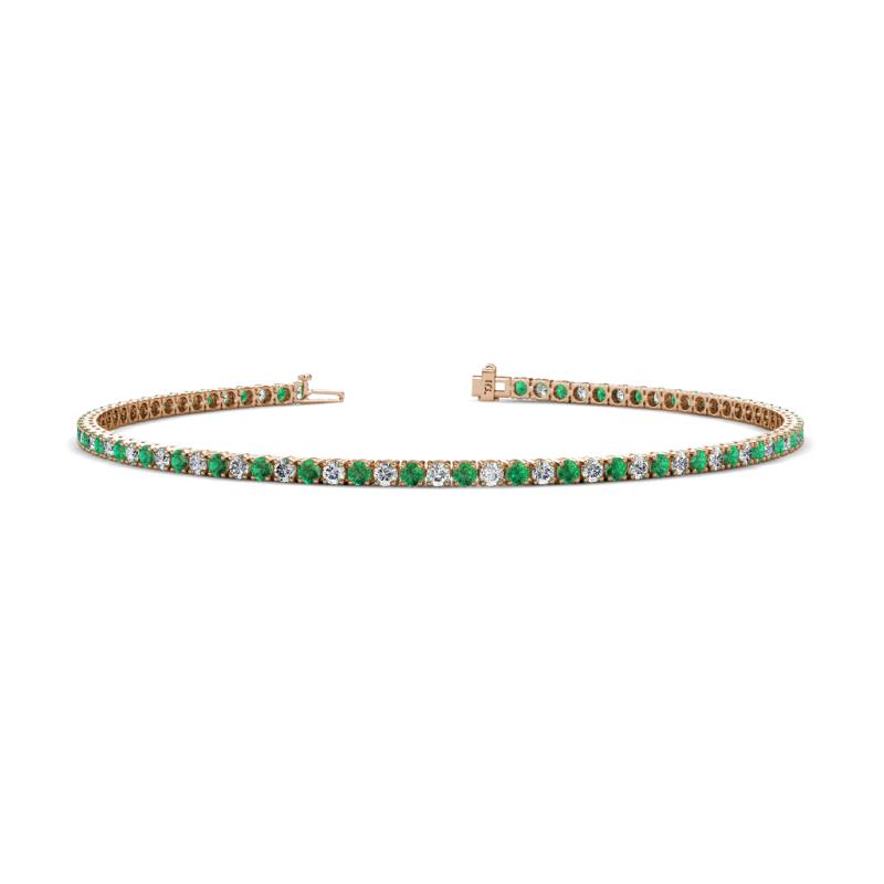 Leslie 2.00 mm Emerald and Diamond Eternity Tennis Bracelet 