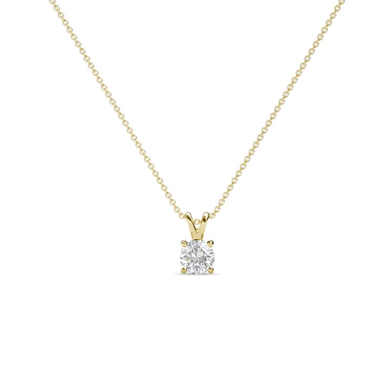 Jassiel 3.00 mm Round White Sapphire Double Bail Solitaire Pendant Necklace 