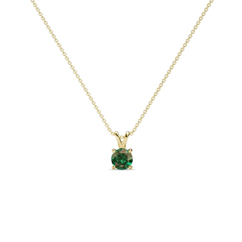 Jassiel 3.00 mm Round Lab Created Alexandrite Double Bail Solitaire Pendant Necklace