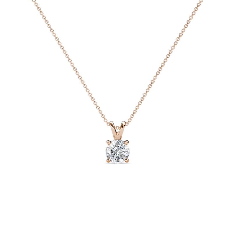 Jassiel 3.50 mm Round Lab Grown Diamond Double Bail Solitaire Pendant Necklace 