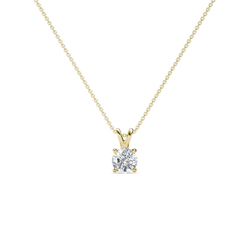 Jassiel 4.00 mm Round Lab Grown Diamond Double Bail Solitaire Pendant Necklace 