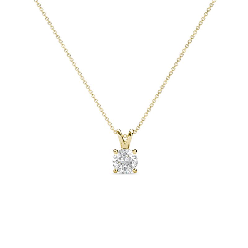 Jassiel 4.50 mm Round White Sapphire Double Bail Solitaire Pendant Necklace 