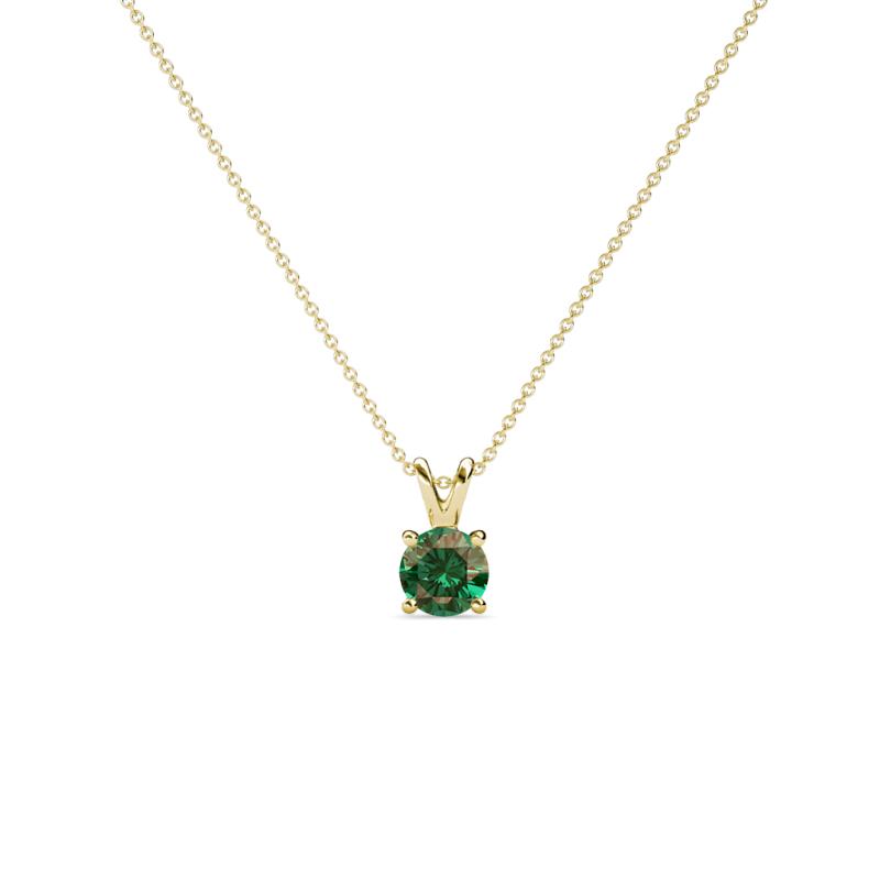 Jassiel 4.50 mm Round Lab Created Alexandrite Double Bail Solitaire Pendant Necklace