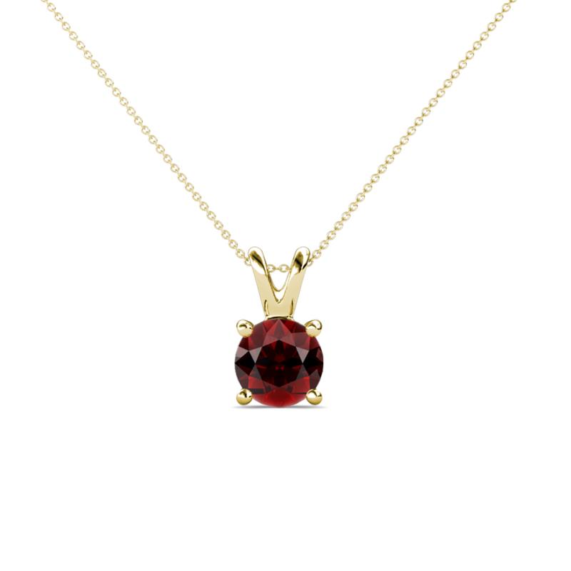 Jassiel 5.50 mm Round Red Garnet Double Bail Solitaire Pendant Necklace 