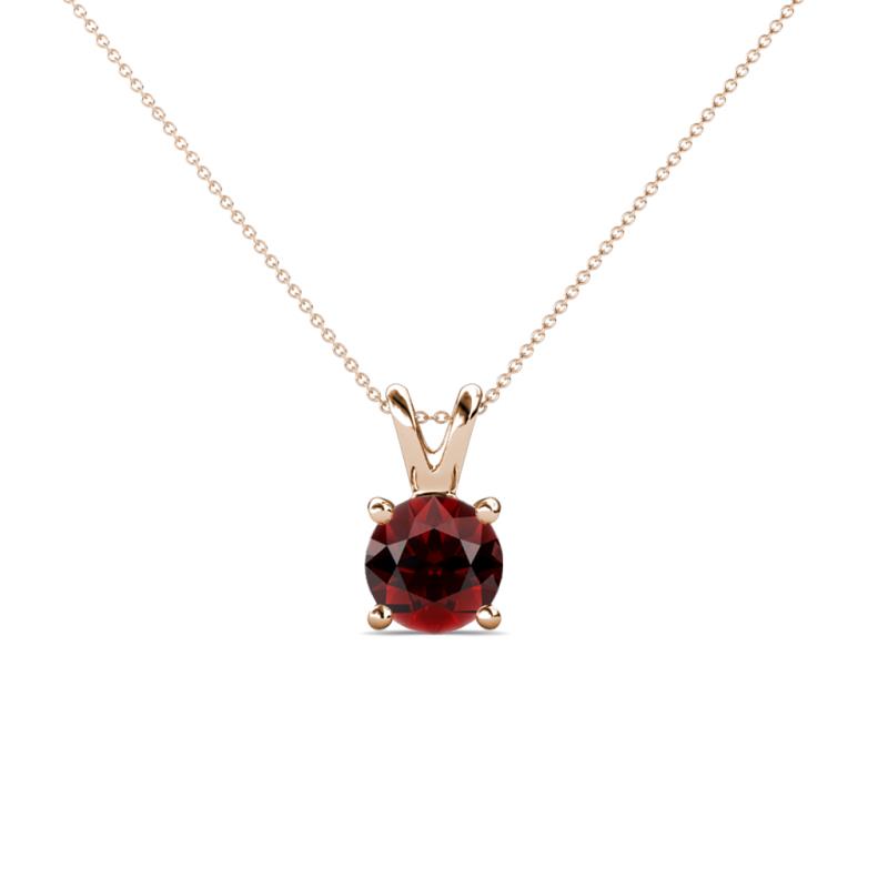 Jassiel 5.50 mm Round Red Garnet Double Bail Solitaire Pendant Necklace 