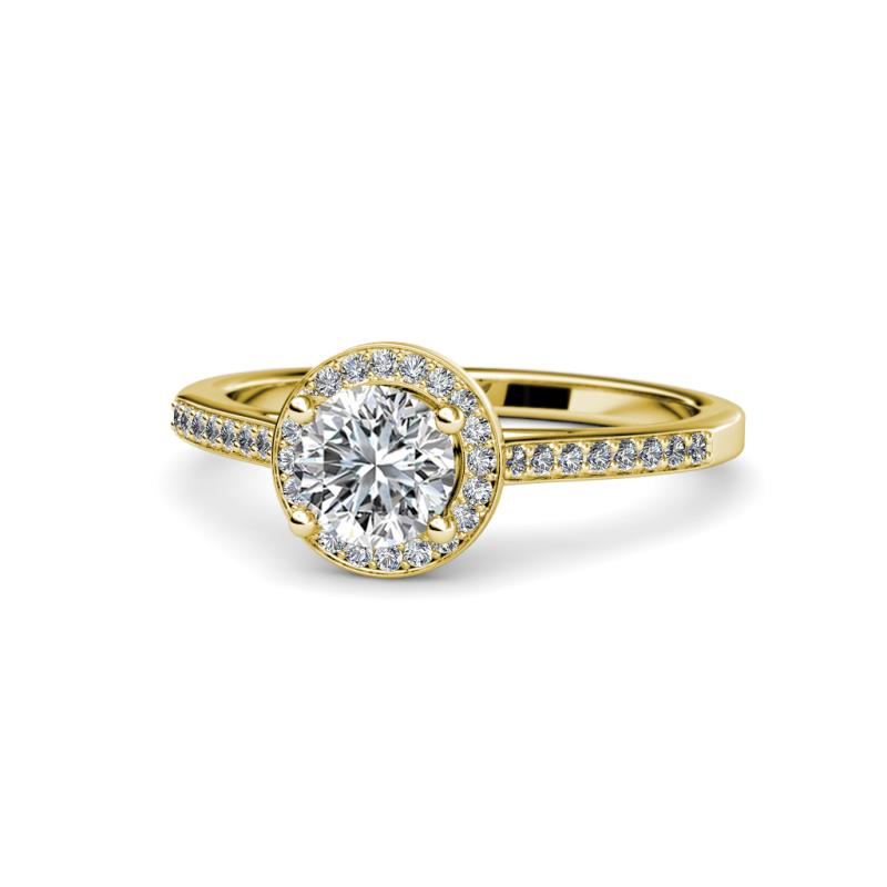 Vida Signature 1.20 ctw IGI Certified Lab Grown Diamond Round (6.50 mm) & Natural Diamond Round (1.10 mm) Halo Engagement Ring 