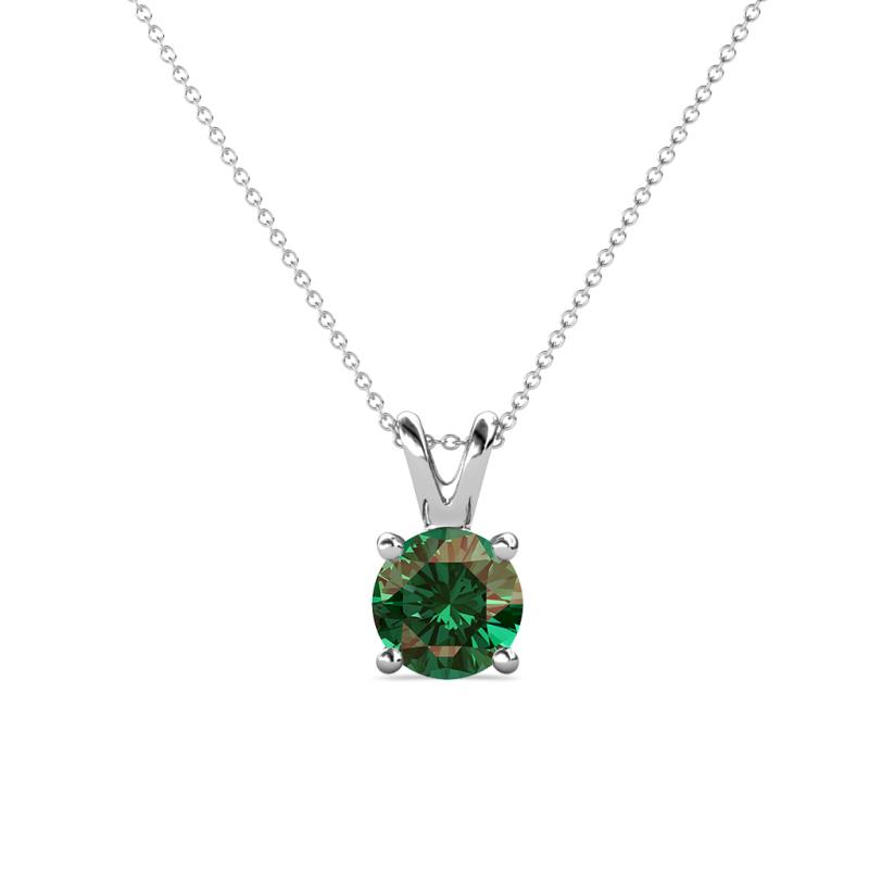 Jassiel 6.50 mm Lab Round Created Alexandrite Double Bail Solitaire Pendant Necklace 