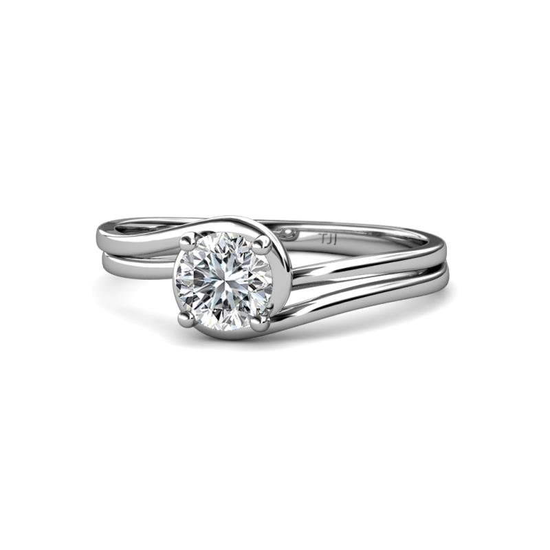 Elena Signature 0.65 ct IGI Certified Lab Grown Diamond Round (5.50 mm) Bypass Solitaire Engagement Ring 