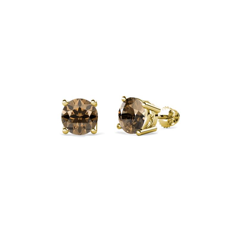 Alina Smoky Quartz (5.5mm) Solitaire Stud Earrings 