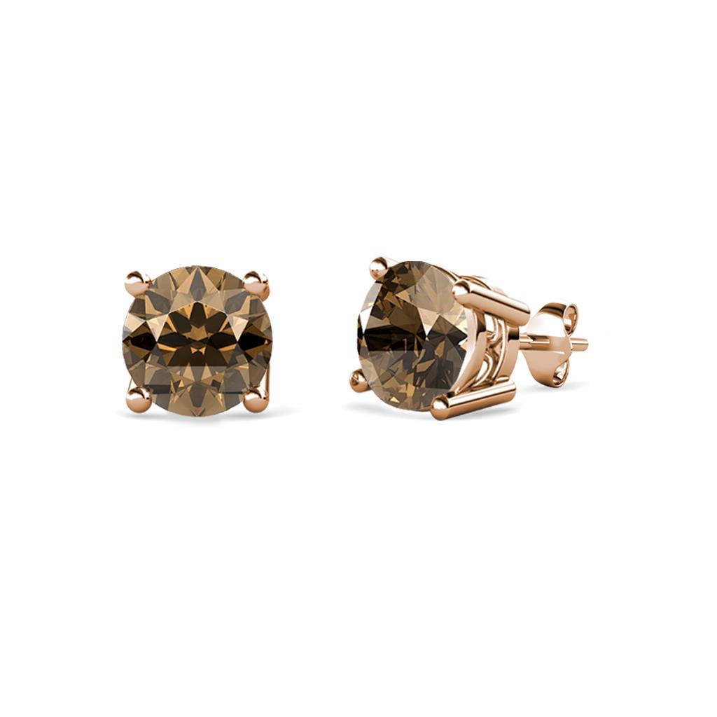Alina Smoky Quartz (5.5mm) Solitaire Stud Earrings 