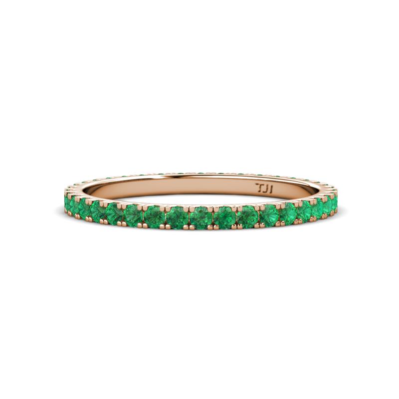 Lara 2.00 mm Emerald Eternity Band 
