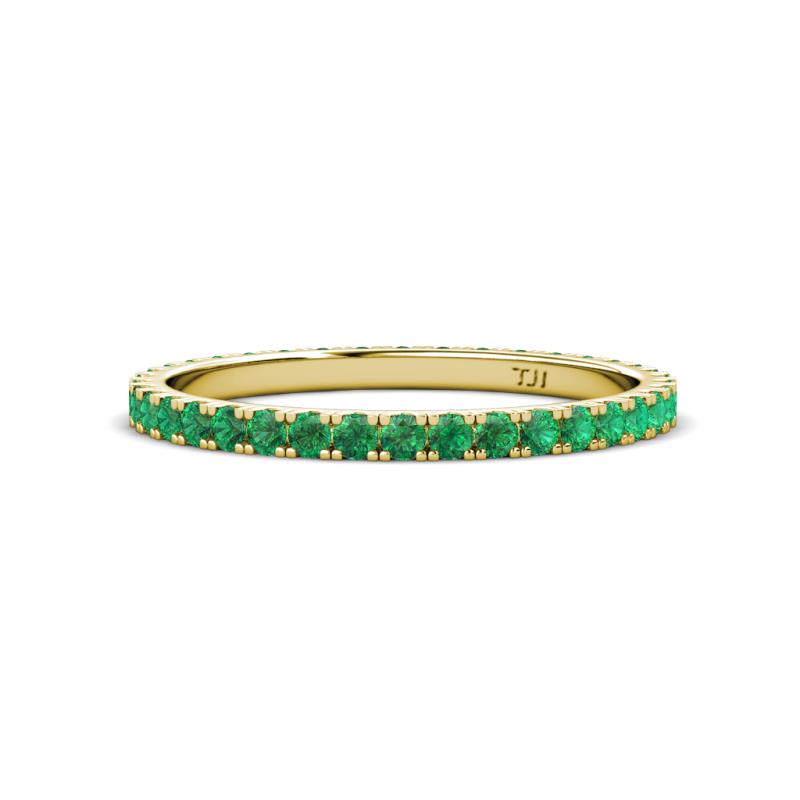 Lara 2.00 mm Emerald Eternity Band 
