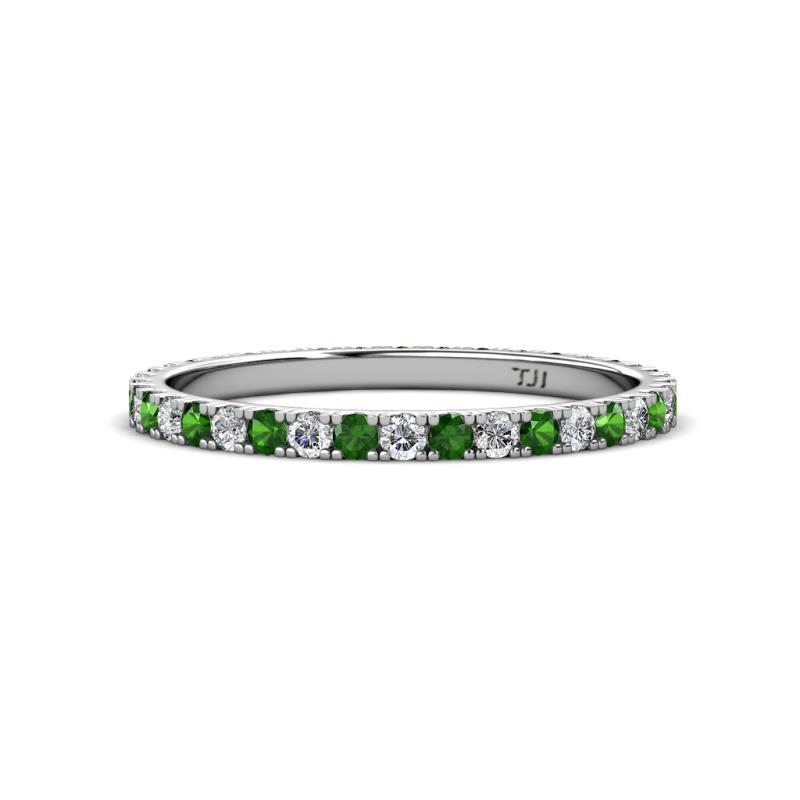 Lara 2.00 mm Green Garnet and Diamond Eternity Band 
